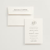 "Gilded Ampersand" - Wedding Invitations in Cotton by Jennifer Postorino - Invitation with Envelope