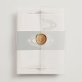 "Frame" - Wedding Invitations in Emerald by Jen Owens - Assembled with Vellum Wrap and Wax Seal
