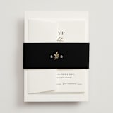"Petite Sprig" - Wedding Invitations in Black Dahlia by Olivia Raufman - Assembled with Belly Band