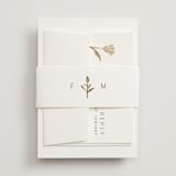 "Perennial" - Wedding Invitations in Cotton by Amy Kross - Assembled with Belly Band