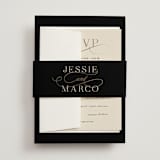 "Black Tie Affair" - Wedding Invitations in Onyx by Hooray Creative - Assembled with Belly Band