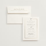 "Elegant Type" - Wedding Invitations in Pearl by Leah Bisch - Invitation with Envelope