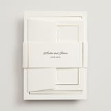 "Opulence" - Wedding Invitations in Pearl by Stacey Meacham - Assembled with Belly Band