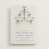 "Hand Illustrated Whimsical Chandelier" - Wedding Invitations in Noir by Jackie Crawford - Front