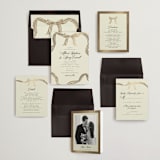 "All Tied Up" - Wedding Invitations in Champagne by Chris Griffith - Invitation Suite