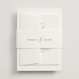 "Eloquent" - Wedding Invitations in Cotton by Angela Thompson - Assembled with Belly Band