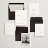 "Eloquent" - Wedding Invitations in Cotton by Angela Thompson - Invitation Suite