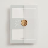 "Southern Romance" - Wedding Invitations in Eucalyptus by Simona Camp - Assembled with Vellum Wrap and Wax Seal