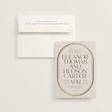 "oval" - Wedding Invitations in Sandstone by Lori Wemple - Invitation with Envelope