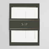 "Perfect Pair" - Wedding Invitations in Olive by Stacey Meacham - Assembled with Belly Band
