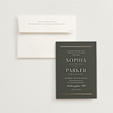 "Perfect Pair" - Wedding Invitations in Olive by Stacey Meacham - Invitation with Envelope