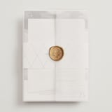 "Love" - Wedding Invitations in Cloud by Shannon Chen of Four Wet Feet Studio - Assembled with Vellum Wrap and Wax Seal