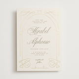"Simple Art Nouveau" - Wedding Invitations in Cream by Katie Zimpel - Front