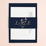 "Botanical Ampersand" - Wedding Invitations in Navy by Hooray Creative - Assembled