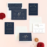 "Botanical Ampersand" - Wedding Invitations in Navy by Hooray Creative - Invitation Suite