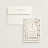 "Islamic Arch" - Wedding Invitations in Sage by Sabrin Deirani - Invitation with Envelope