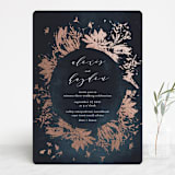 "Pressed Flowers" - Wedding Invitations in Navy by Phrosné Barwood - Front