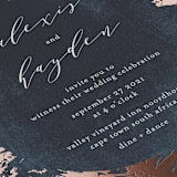 "Pressed Flowers" - Wedding Invitations in Navy by Phrosné Barwood - Close-Up