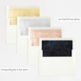 "Pressed Flowers" - Wedding Invitations in Navy by Phrosné Barwood - Envelope Liner Options