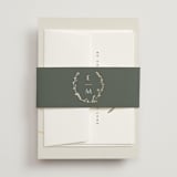 "Vine Wrap" - Wedding Invitations in Cotton by Amy Kross - Assembled with Belly Band
