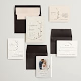 "Vine Wrap" - Wedding Invitations in Cotton by Amy Kross - Invitation Suite