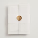 "Vine Wrap" - Wedding Invitations in Cotton by Amy Kross - Assembled with Vellum Wrap and Wax Seal