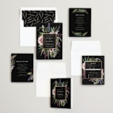"Bold Bouquet" - Wedding Invitations in Midnight by Susan Moyal - Invitation Suite