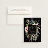 "Bold Bouquet" - Wedding Invitations in Midnight by Susan Moyal - Invitation with Envelope