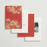 "Happiness" - Wedding Invitations in Cherry by Shannon Chen of Four Wet Feet Studio - Back of Card Options