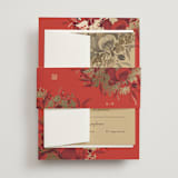 "Happiness" - Wedding Invitations in Cherry by Shannon Chen of Four Wet Feet Studio - Assembled with Belly Band