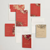 "Happiness" - Wedding Invitations in Cherry by Shannon Chen of Four Wet Feet Studio - Invitation Suite