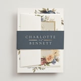 "Romantic Frame" - Wedding Invitations in Indigo by Wildfield Paper Co - Assembled with Belly Band