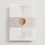 "Romantic Frame" - Wedding Invitations in Peony by Wildfield Paper Co - Assembled with Vellum Wrap and Wax Seal
