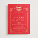 "HAPPINESS x 2" - Wedding Invitations in Ruby by Melanie Kosuge - Front