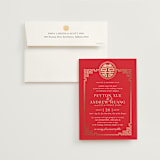 "HAPPINESS x 2" - Wedding Invitations in Ruby by Melanie Kosuge - Invitation with Envelope