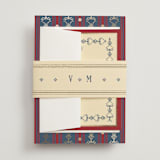 "Woven" - Wedding Invitations in Navy by Baumbirdy - Assembled with Belly Band