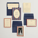 "Woven" - Wedding Invitations in Navy by Baumbirdy - Invitation Suite