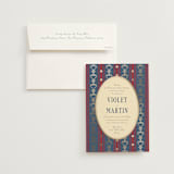 "Woven" - Wedding Invitations in Navy by Baumbirdy - Invitation with Envelope