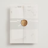 "Tuileries" - Wedding Invitations in Emerald by Claudia Orengo - Assembled with Vellum Wrap and Wax Seal
