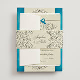 "Josephine" - Wedding Invitations in Marine by Jackie Crawford - Assembled with Belly Band