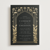 "Nouveau flowers" - Wedding Invitations in Onyx by Ana de Sousa - Front