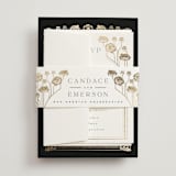 "Nouveau flowers" - Wedding Invitations in Onyx by Ana de Sousa - Assembled with Belly Band