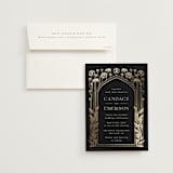 "Nouveau flowers" - Wedding Invitations in Onyx by Ana de Sousa - Invitation with Envelope