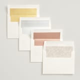"Botanical Edge" - Wedding Invitations in Latte by Susan Moyal - Envelope Liner Options