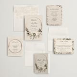 "Botanical Edge" - Wedding Invitations in Latte by Susan Moyal - Invitation Suite