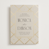 "Luxe Lines" - Wedding Invitations in Champagne by Kristin Oliversen - Front