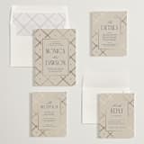 "Luxe Lines" - Wedding Invitations in Champagne by Kristin Oliversen - Invitation Suite