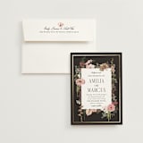 "Flouriishing" - Wedding Invitations in Blush by Susan Moyal - Invitation with Envelope