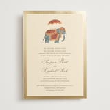 "Indian Elephant" - Wedding Invitations in Honey by Teju Reval - Front