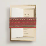 "Indian Elephant" - Wedding Invitations in Honey by Teju Reval - Assembled with Belly Band